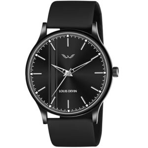 LOUIS DEVIN Silicone Strap Analog Wrist Watch for Men (Black/Blue/Red) | LD-BK054